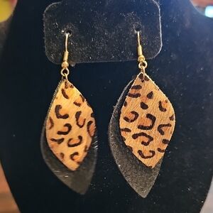 Leopard Print Layered Earrings